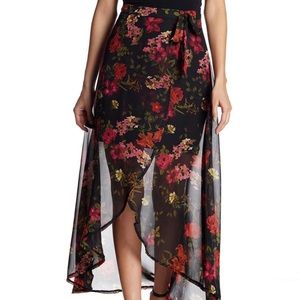 NEW faux wrap floral print skirt